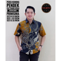 PEKSI KUNING PENDEK KEMEJA BATIK PRIA