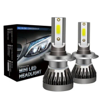 2PCS/pair Mini Lights Auto H7 LED H4 bulb H3 H8 H9 H11 9005 9006 9012 6000LM Car Headlight H1 6000K Auto fog Light 12V LED Bulb