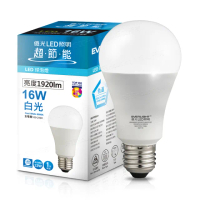 【Everlight 億光】4入組-16W二代高光效LED燈泡 全電壓 球泡燈(白光/黃光/自然光)