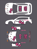 [WHITE TONER] Decal Hot Wheels CIVIC EG HELLO KITTY PUTIH