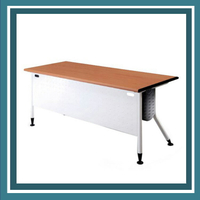 【必購網OA辦公傢俱】 KRW-127H 白桌腳+紅櫸木桌板 辦公桌 會議桌