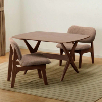 【NITORI 宜得利家居】◎耐磨耐刮布款 木質餐桌椅3件組 RELAX 120 WIDE NSF MBR/DMO