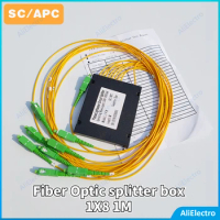 High Quality SC APC 1M Fiber Optic splitter box 1X8 SC/APC Fiber Optical PLC Splitter FTTH free shipping