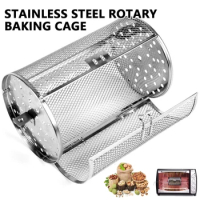 Rotisserie Basket Stainless Steel Grill Basket Oven Round Rack Heat Resistant Kitchen Grill Roaster Air Fryer Gadgets 2023