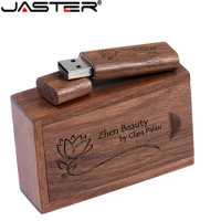 JASTER 5pcs/Lot Wooden + Box USB Flash Drive U Stick Pendrive 4GB 16GB 32GB 64GB 128GB Memory Creativo Personal Free LOGO Gift
