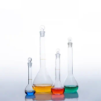 White transparent volumetric flask, fixed volume bottle, grinding mouth stopper, chemical experiment glass volumetric flask