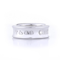 二手品 Tiffany&Co. 蒂芙尼 1837系列 經典刻字925純銀戒指(寬版)