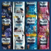 Molto Pelembut Dan Pewangi Pakaian Renceng 12 Pcs Softener Hilangkan 7 Bau Luxury Parfum Protect Ros