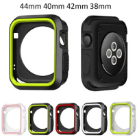 Fall Resistance Silicone Cover For Apple Watch 4 Case iWatch Series 1 2 3 4 Cover 44/40/42/38mm Watch Case Shell