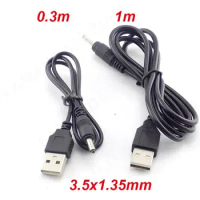 Universal 3.5mm DC Power Cable USB Charger Charging Cable Wire for 18650 Rechargeable Battery for Headlamp Flashlight Torch M20