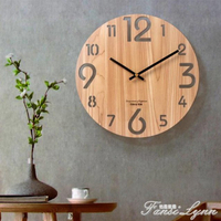 木制掛錶簡約現代鐘錶時尚北歐木質掛鐘客廳家用創意靜音木紋時鐘 交換禮物全館免運