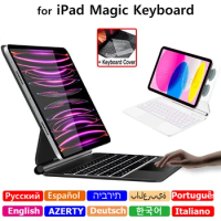 Magic Keyboard for iPad 10 10th Pro 11 12.9 2022 2021 2020 Air 4 5 10.9 Case Spanish Korean AZERT Arabic Russian Magic Keyboard
