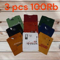 PAKET 3 PCS KAOS NEVADA KATUN COMBED24S LENGAN PANJANG SANTAI