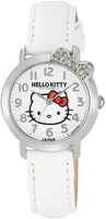Citizen【日本代購】 凱蒂貓 Hello Kitty 指針顯示皮革錶帶腕錶 白色
