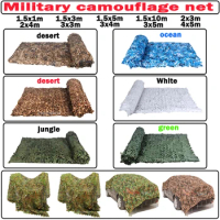 1.5x1m1.5x10m4x5m Military Camouflage Nets White Blue Beige Desert for Hunting Hiding Mesh Outdoor Awning Garden Shading Gazebo