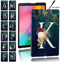 Tablet Case for Samsung Tab A7 10.4"/S7 11"/S6 Lite 10.4"/S6 S5E 10.5"/A 8.0" 10.1" 10.5" Flower Letter Print Shockproof Shell