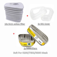6001/6002/6004 Cartridge Box 5N11 Cotton Filters Sets For 3m 6200/7502/6800 Dust Gas Mask Respirator Chemical Painting Spraying