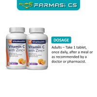 VitaHealth Vitamin C with Zinc + 60 Tablets x 2 bottles (TWIN) EXP:02/2026