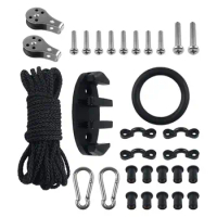 31x Kayak Canoe Anchor Trolley Kit Hardware Portable Zig Zag Cleat 9M Rope for Fishing Boat Water Sports Marine Rubber Dinghy
