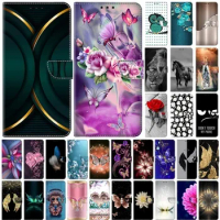 XR Case For iPhone XR A2105 Case Butterfly Printed Leather Flip Case on For Apple iPhone XR 7 8 6 Plus Cases Wallet Holder Cover