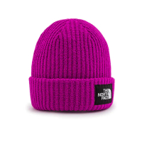 【The North Face 官方旗艦】北面兒童紫色舒適保暖LOGO布標毛帽｜7WG81I7