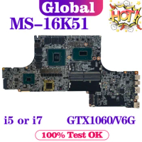 KEFU Mainboard For MSI MS-16K51 MS-16K5 Laptop Motherboard i5 i7 8th Gen GTX1060/V6G