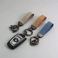 Car Universal Key Ring For Audi Benz BMW VW Metal Backpack Pendant Leather Key Ring Fashion Men Women Gifts Car Accessories