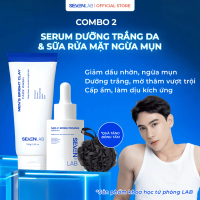 Combo serum hỗ trợ dưỡng trắng da và sữa rửa mặt giúp ngừa mụn nam giới SEVENLAB kiểm soát dầu, mờ t