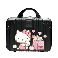 小禮堂 Hello Kitty 旅行硬殼手提化妝箱 (黑側坐款)