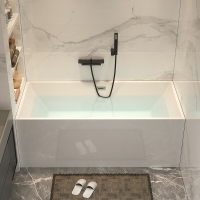 亞克力家用小戶型網紅浴缸薄邊無縫一體長方形獨立式恒溫小浴缸