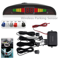 Wireless Car Auto Parktronic LED Parking Sensor With 4 Sensors Reverse Backup Car Parking Radar Monitor Detector Backlights