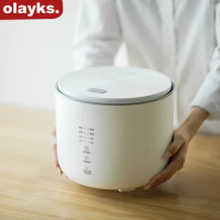 Olayks Multifunction Electric Rice Cooker 2L Ceramic Liner Small Rice Cooker 8H Appointment Timing For Home Kitchen Appliances