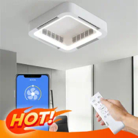 Invisible Bladeless Ceiling Fan Lamp With Light Remote Control Without Blades DC LED Circulator Decoration Bedroom Living Room