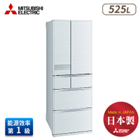 【含基本安裝】MITSUBISHI三菱 525L 1級變頻6門電冰箱 MR-JX53C-W 絹絲白
