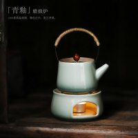 尚巖日式蠟燭加熱陶瓷底座茶爐茶壺套裝復古茶爐泡茶壺簡約泡茶器