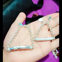 gelang perak bambu