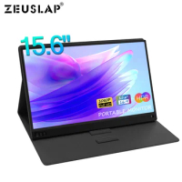 ZEUSLAP Portable Gaming Monitor 15.6" 1920*1080P Ips Screen Full HD for Raspberry Pi, PC, Laptop, Graphics Card, Car Navigation