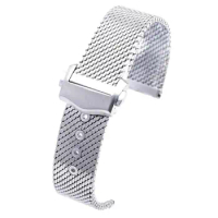 HAODEE 20mm 316L Steel Chain Watchband Fit For Omega Strap 007 Seamaster Diver 300 Bracelet Replace Milanese Stainless Belt