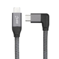 Right Angle USB C to USB C10 Gbps USB-C 4k 60Hz Display Monitor Video Cable PD 100W Type C 3.1 Gen 2 Fast Charger