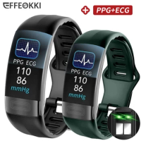 EFFEOKKI ECG PPG Fitness Tracker Smart Wristband for Women Men Calorie Blood Pressure Waterproof Smartband Health Smartwatch