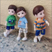 13 Joint Dolls 16cm BJD Little Boy Doll 3D Simulated Eyes Blue Yellow Eyes BJD Doll with Clothes Cute Movable Joint Hinge Doll