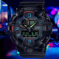 CASIO 卡西歐 G-SHOCK 虛擬彩虹雙顯腕錶 禮物推薦 畢業禮物 53.4mm / GA-700RGB-1A