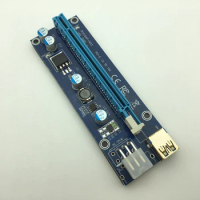 Riser VER009S 0.6M LED PCIE PCI-E 1X to 16X Riser Card 15Pin SATA to 6Pin Power Gold plated USB 3.0 for BTC Bitcoin Miner Mining