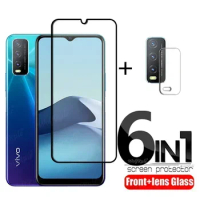 6-in-1 For Vivo Y20 Glass For Vivo Y20 S G Tempered Glass Full Glue Screen Protector For Vivo Y21S Y