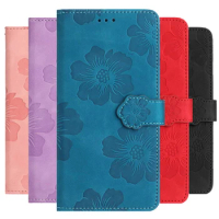 Flower Pattern Phone Case For Samsung Galaxy Note10 Plus Note8 Note9 S8 S9 S10 S20 S21FE S22 S23 Ultra Leather Wallet Flip Coque