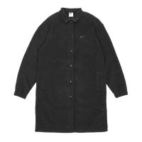 【NIKE 耐吉】襯衫外套 NSW Jacket 黑 女款 長版 毛巾布 寬鬆 襯衫 長袖(DV7817-010)