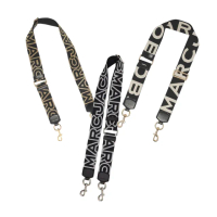 【MARC JACOBS 馬克賈伯】MARC JACOBS THE OUTLINE 織布 包包肩帶_黑白_黑金_黑銀(2S3SST0)