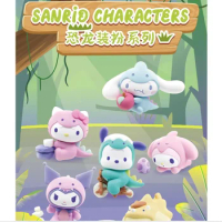 MINISO Sanrio characters Dinosaur Dress Up Blind Box Kawaii Kuromi Pochacco PomPomPurin Hellokitty Blind Box Toys Gift For Kids