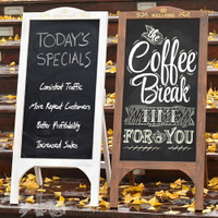 黑板 實木復古落地小黑板創意菜單咖啡店鋪支架式留言墻可行動廣告板  雙十二購物節