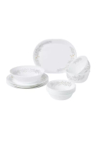 Corelle Corelle 16 Pcs Vitrelle Tempered Glass Livingware Dinner Set - Silver Crown